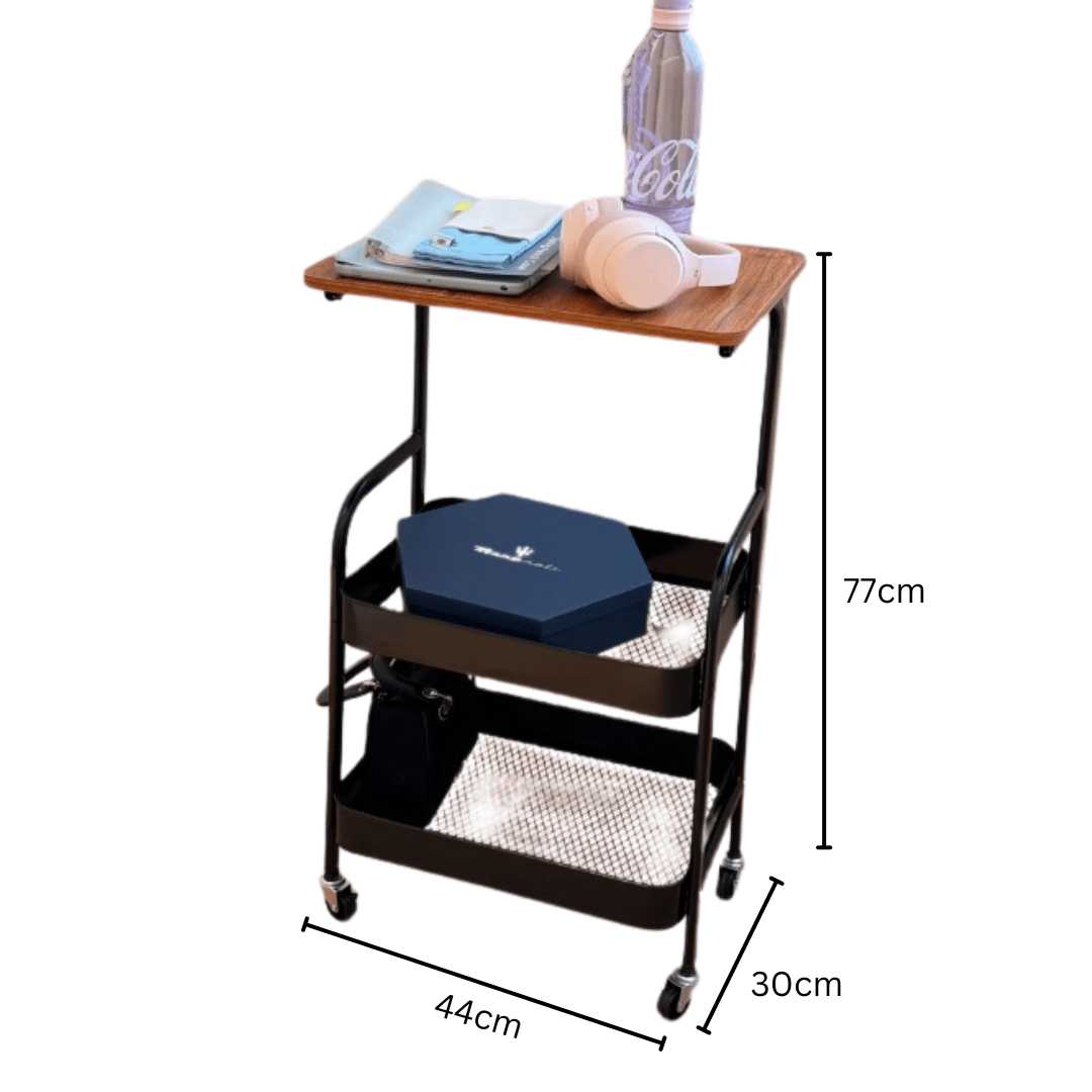 Multi-Layer Style Mobile Snack and Storage Trolley Shelf with Wheels