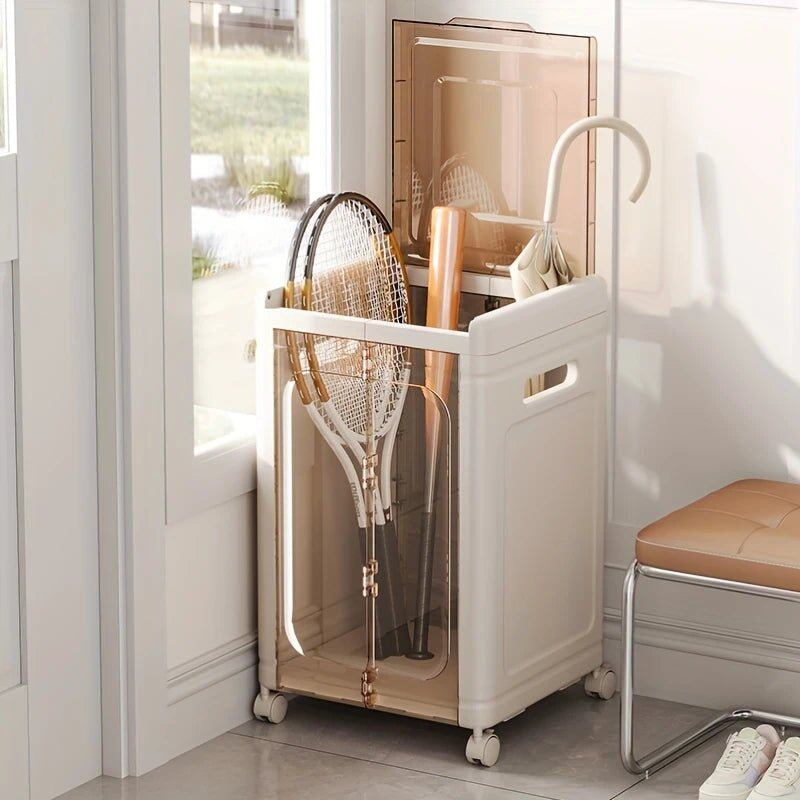 Multi-Use Foldable Transparent Storage Box with Wheels