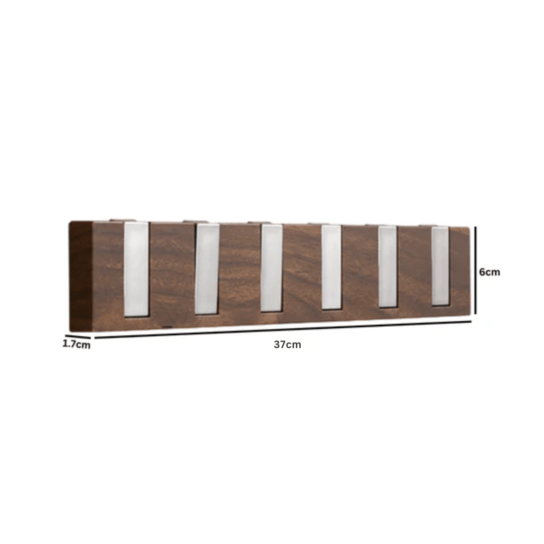 Wall-Mount Folding Fall Hooks with 6 Hooks, Drill Free