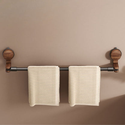 No-Drill Retractable Walnut Towel Rack