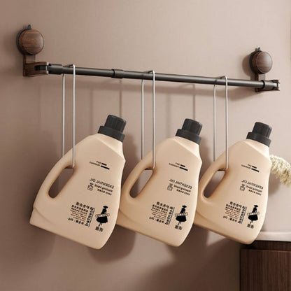 No-Drill Retractable Walnut Towel Rack