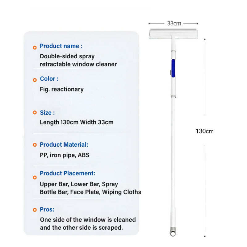 Double-sided spray expansion window cleaner