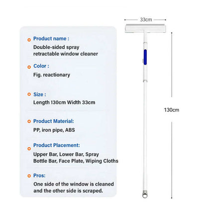 Double-sided spray expansion window cleaner