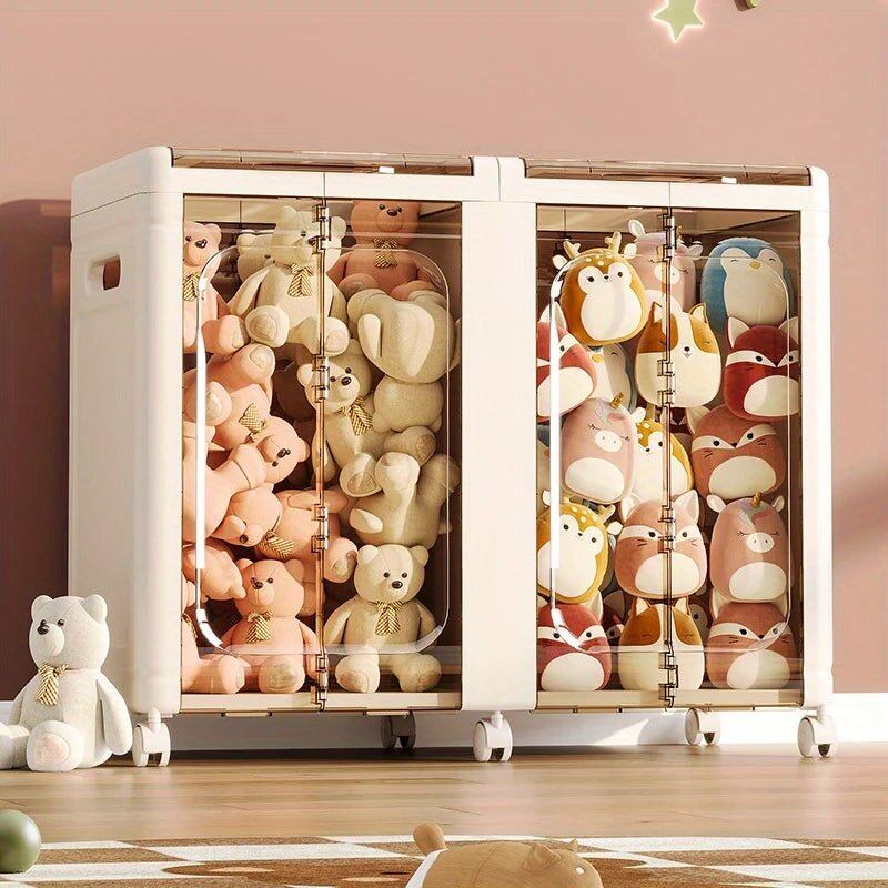 Multi-Use Foldable Transparent Storage Box with Wheels