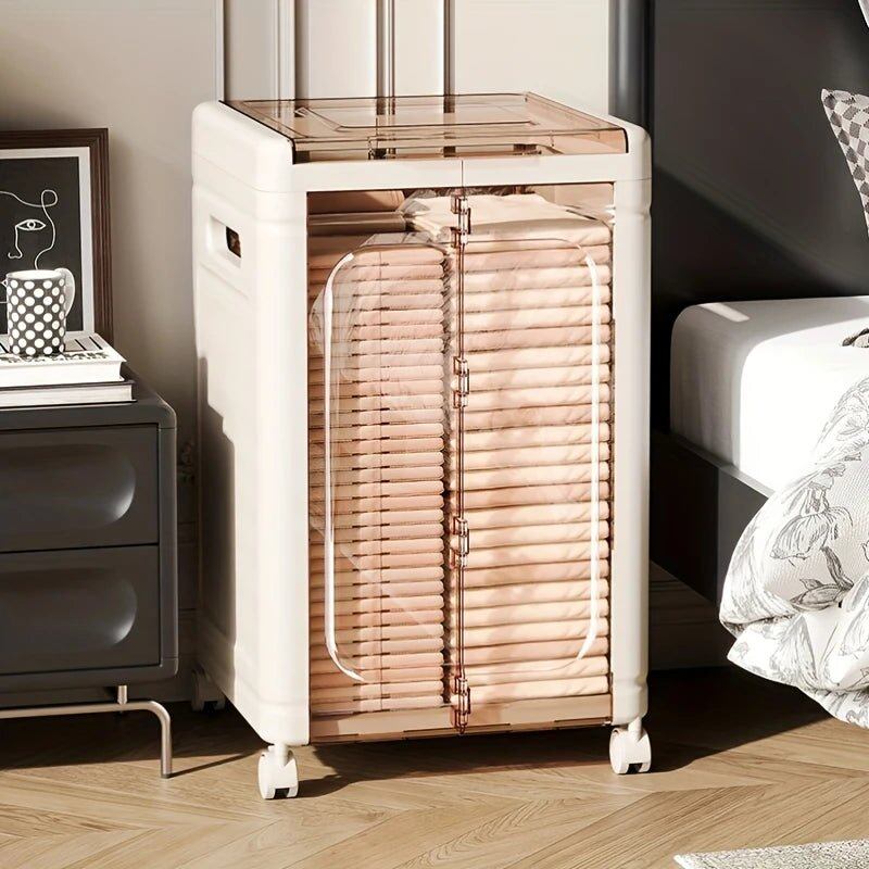Multi-Use Foldable Transparent Storage Box with Wheels