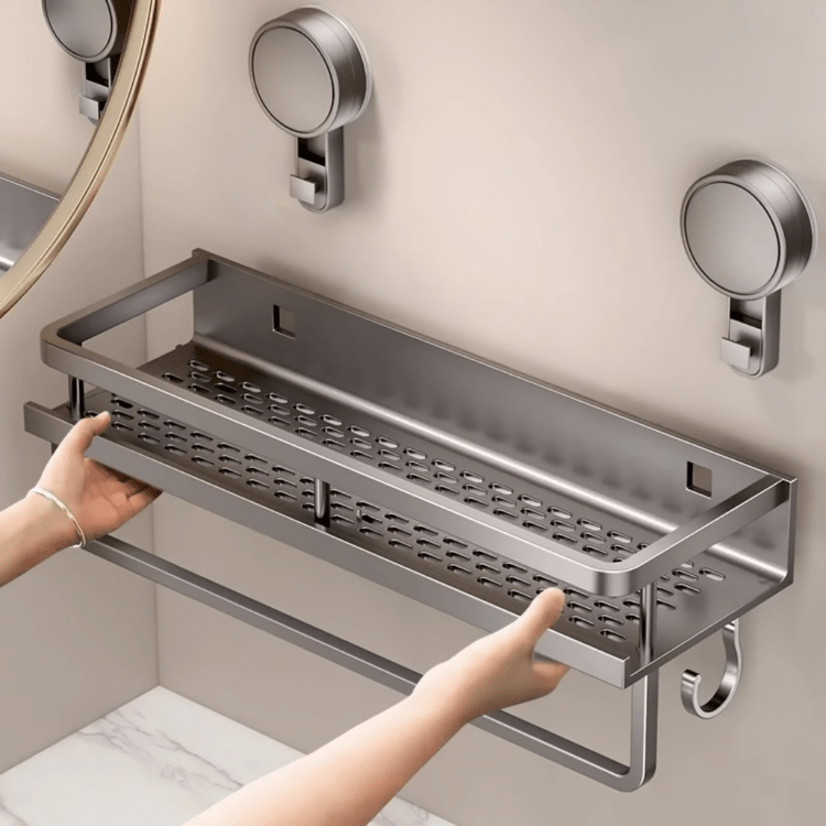 Punch-Free Bathroom Storage Rack (59cm)