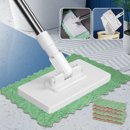 Disposable Dust Mop with 4 Reusable Cloths