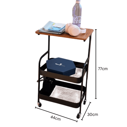 Multi-Layer Style Mobile Snack and Storage Trolley Shelf with Wheels