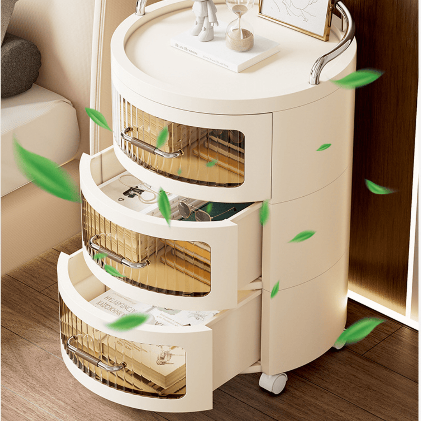 Multi-Layer Plastic Drawer Storage Cabinet with Wheels (43cm)