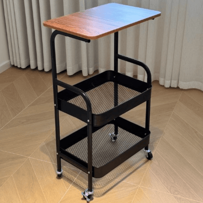 Multi-Layer Style Mobile Snack and Storage Trolley Shelf with Wheels