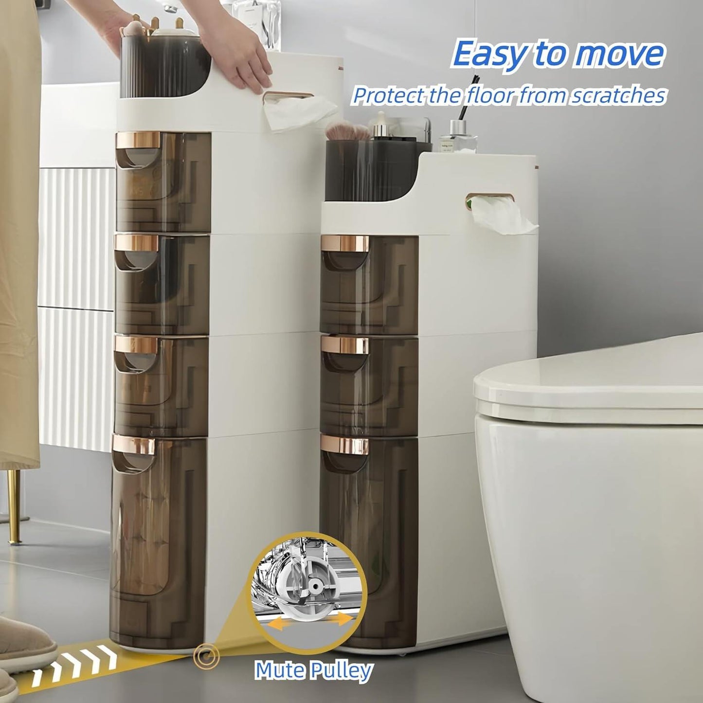 Multi-Purpose Slim Design Rolling Storage Cart
