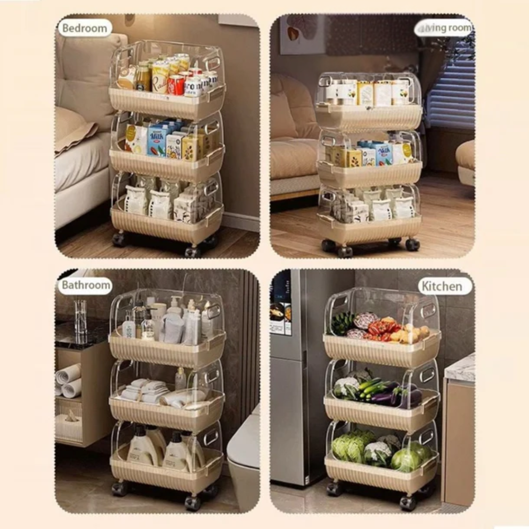 Multi-Layer Rolling Household Storage Trolley