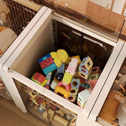 Multi-Use Foldable Transparent Storage Box with Wheels