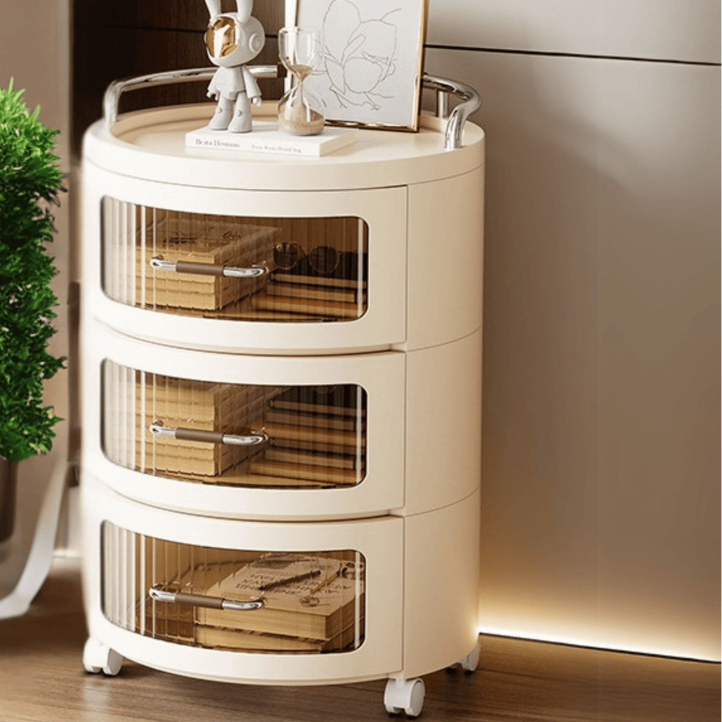 Multi-Layer Plastic Drawer Storage Cabinet with Wheels (43cm)