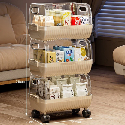 Multi-Layer Rolling Household Storage Trolley